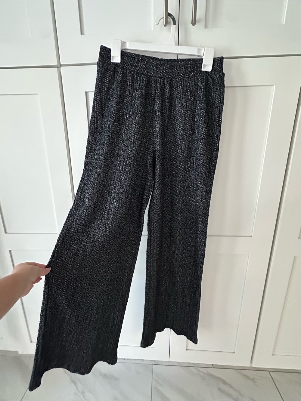 Zara Black Wide-Leg Knit Pants M